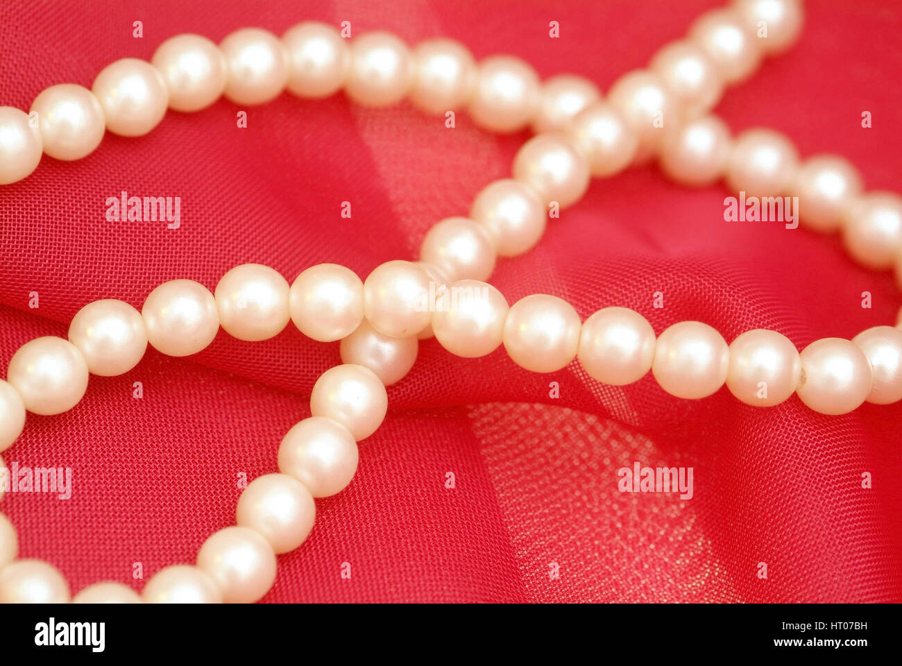 Perlenkette, Zuchtperlen - pearls necklet Stock Photo