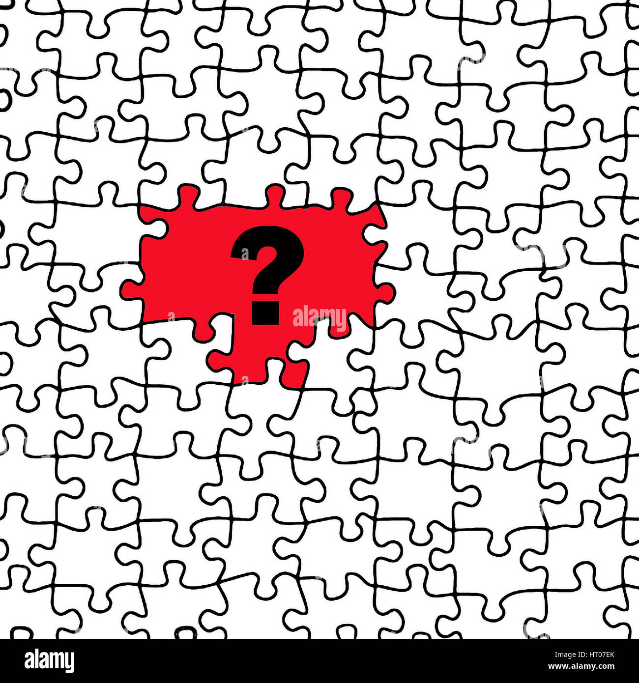 Fragezeichen erscheint in einem Puzzle - Question mark appears in a puzzle Stock Photo