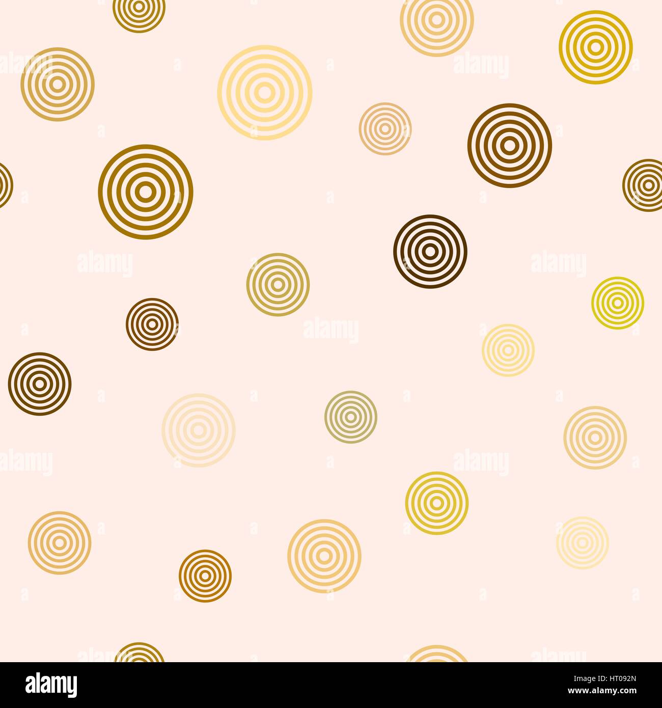 vector seamless pattern - brown concentric circles on light background ...