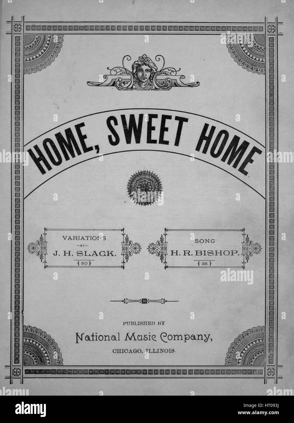 Sheet music cover image of the song 'Home, Sweet Home Song', with original authorship notes