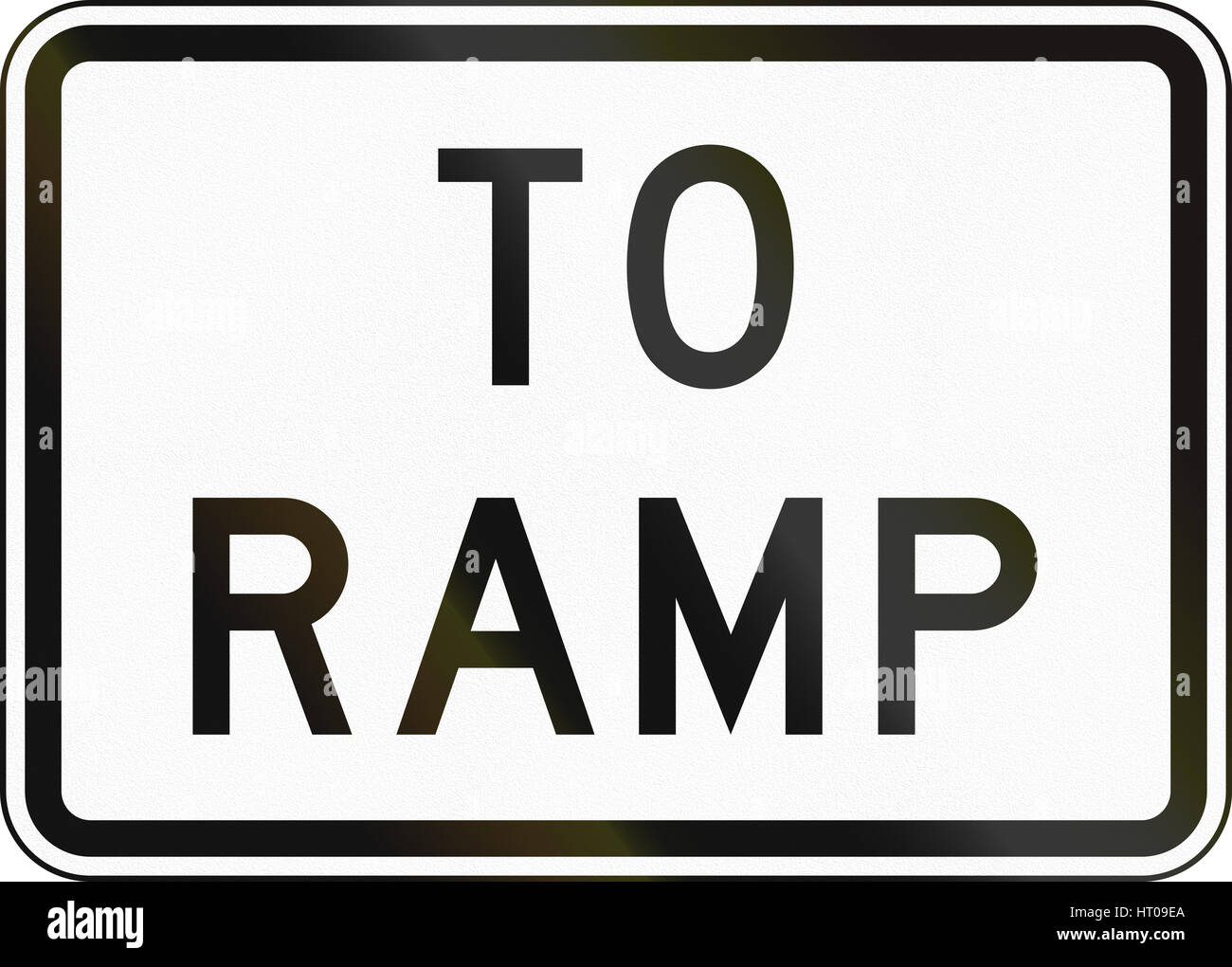 Road sign used in the US state of Texas - To Ramp Stock Photo - Alamy