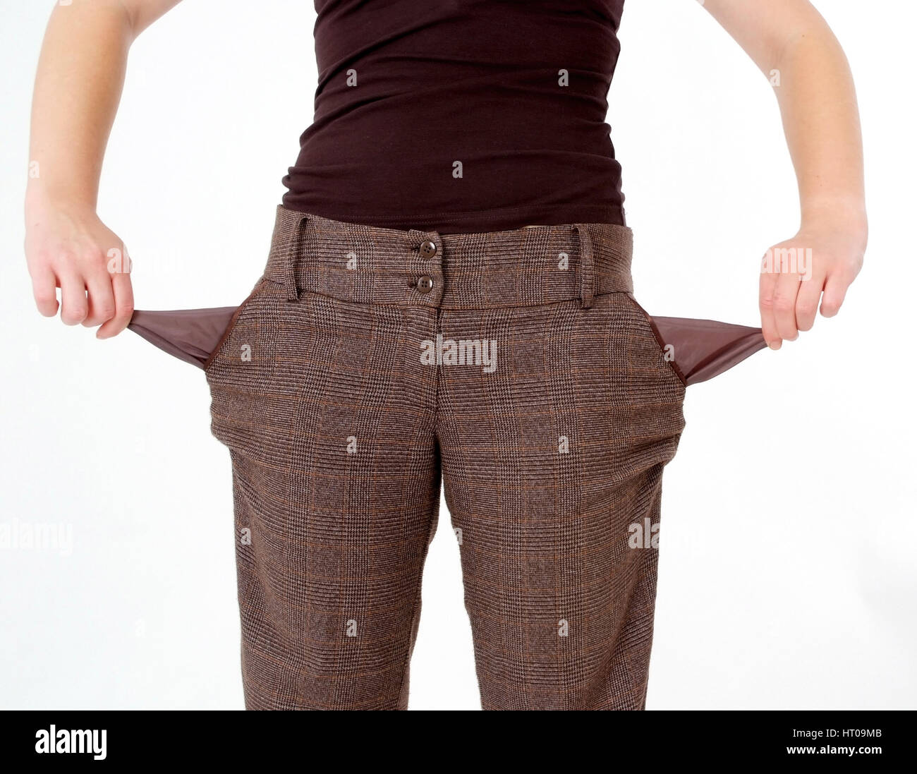 leere Hosentaschen, Symbolbild Pleite - empty trouser pockets Stock Photo
