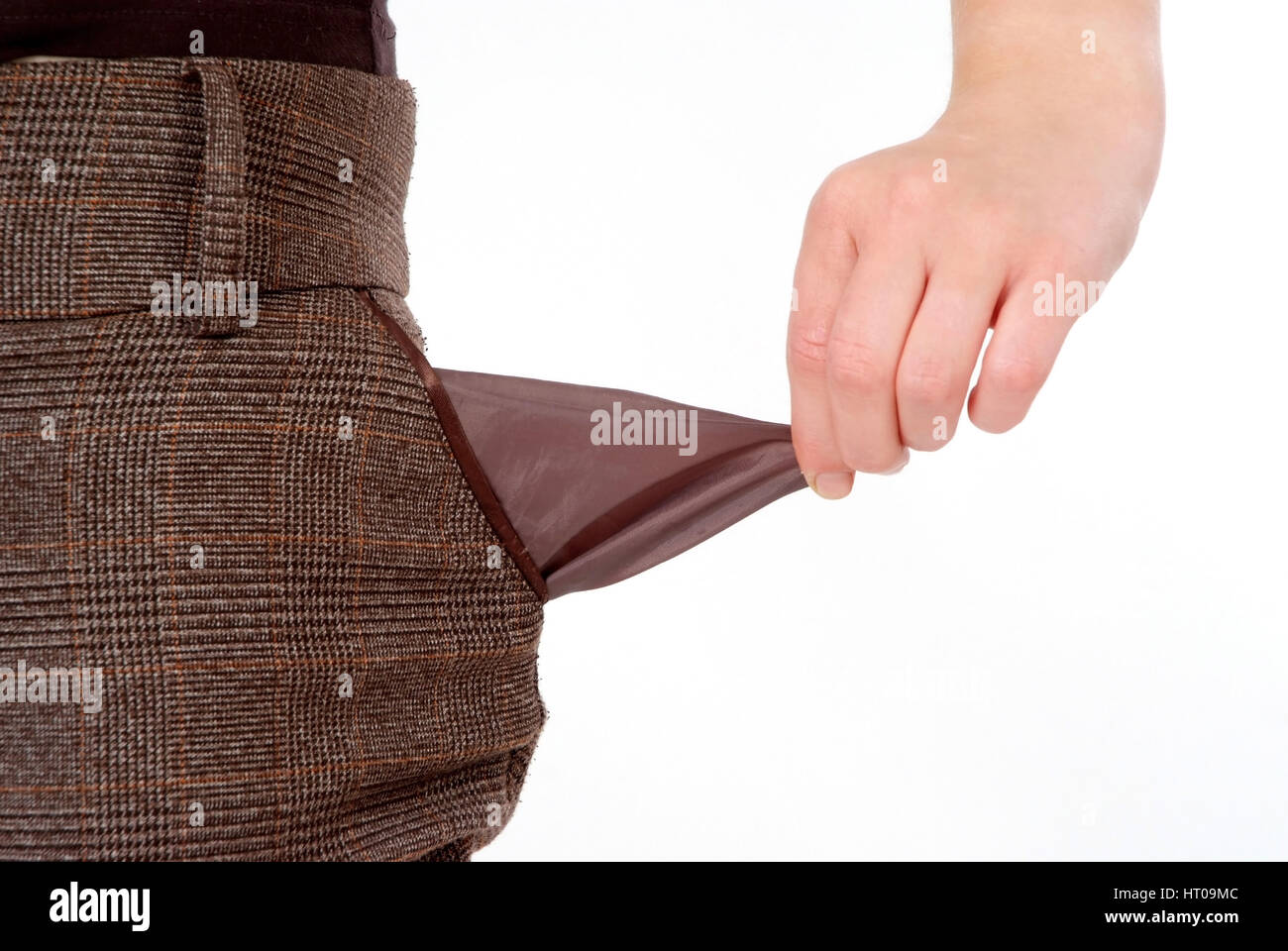 leere Hosentasche, Symbolbild Pleite - empty trouser pocket Stock Photo