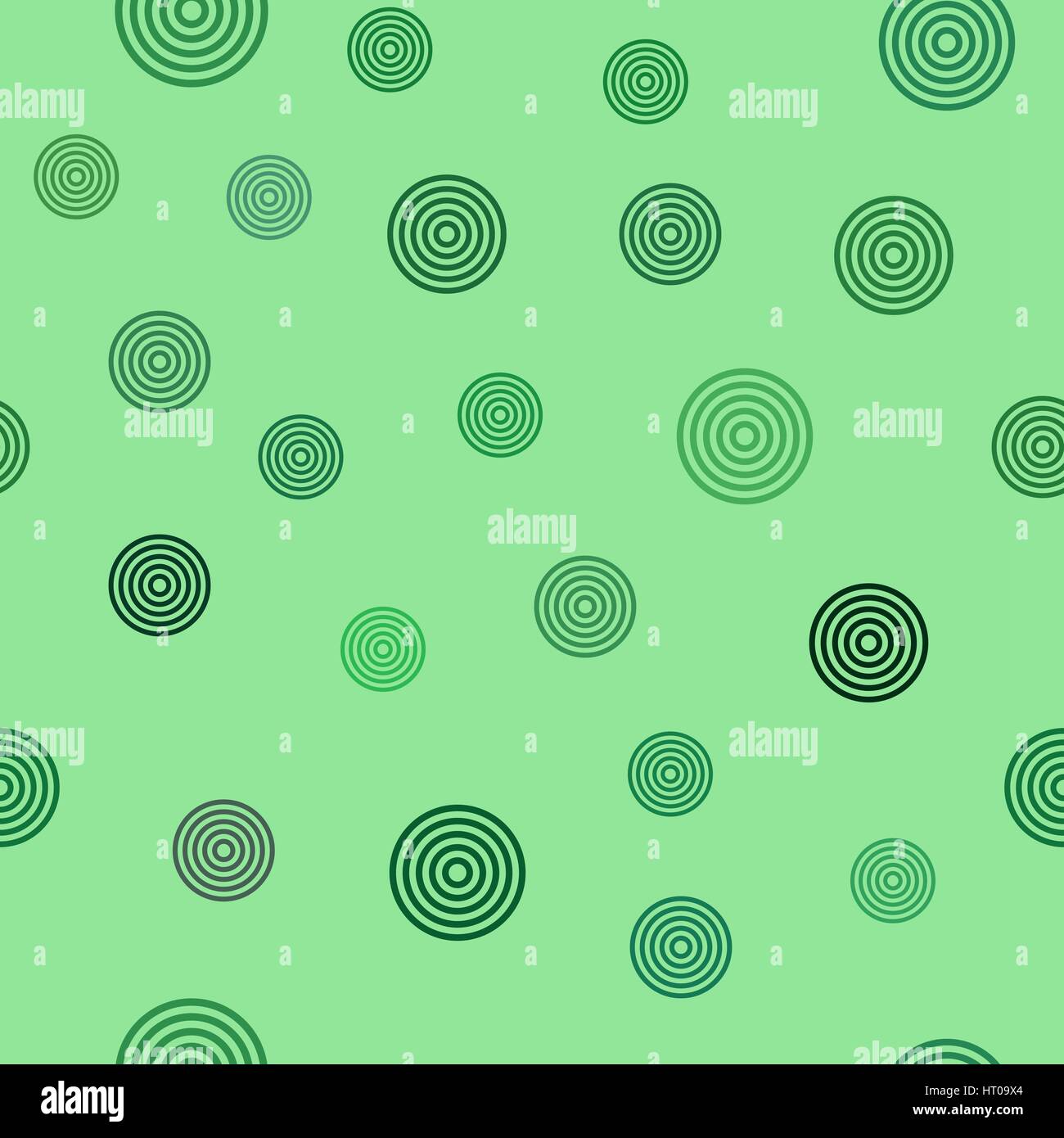 vector seamless pattern - green concentric circles on light green ...