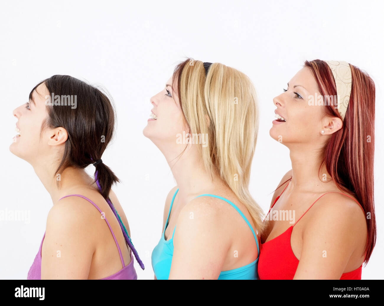schreiende Frauen - screaming women Stock Photo