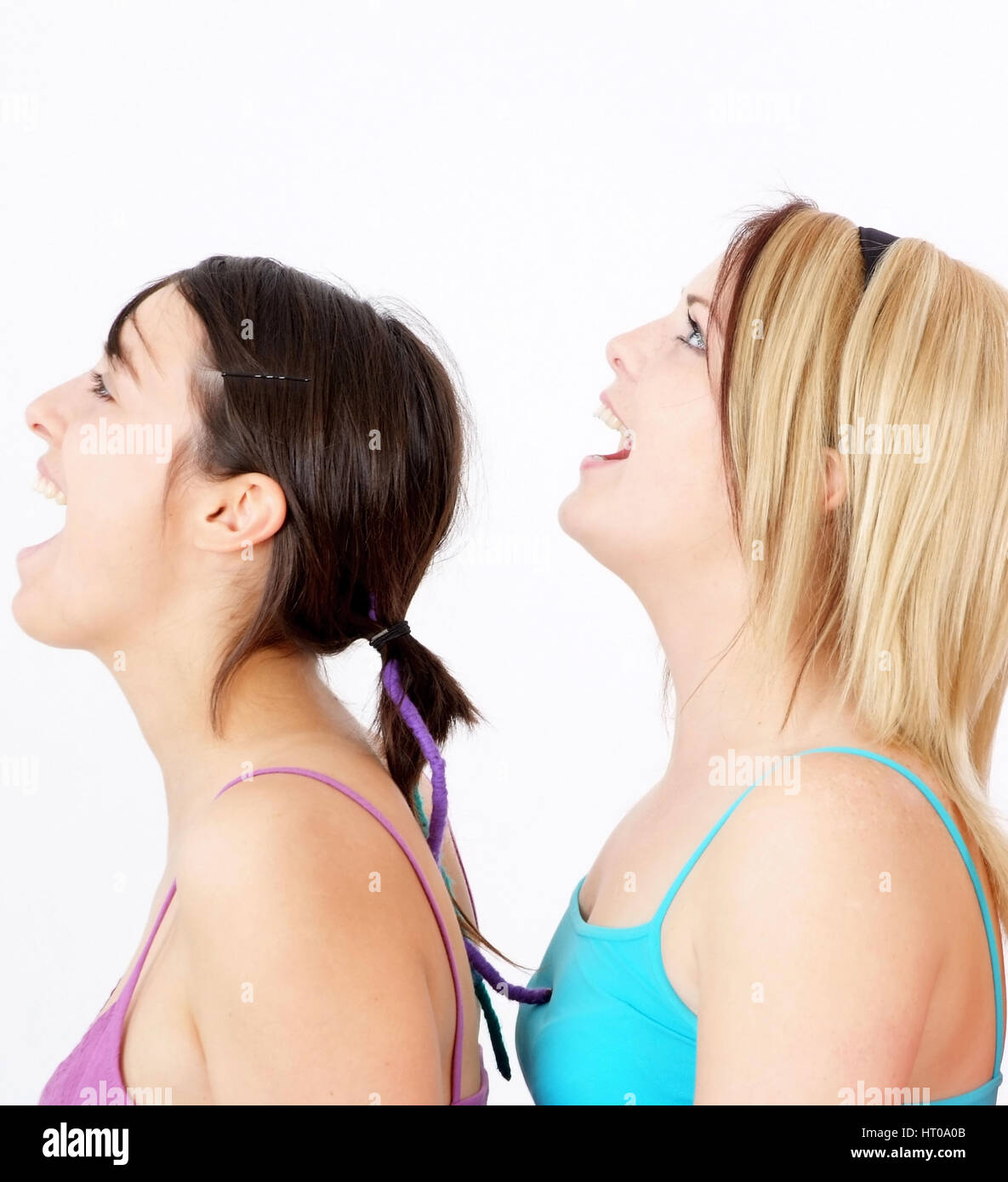 schreiende Frauen - screaming women Stock Photo