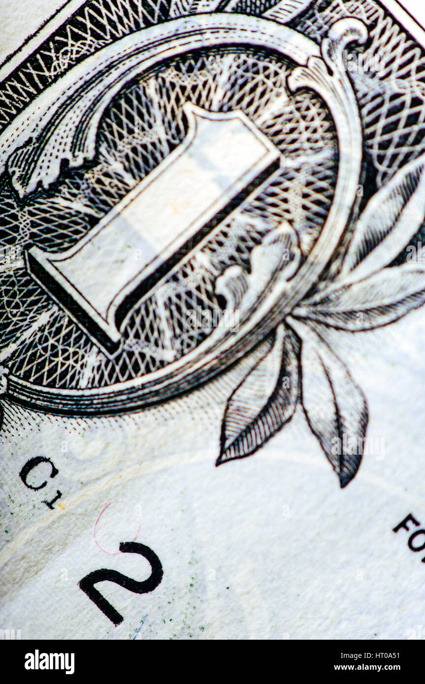 Macro photograph of a one dollar bill Stock Photo - Alamy