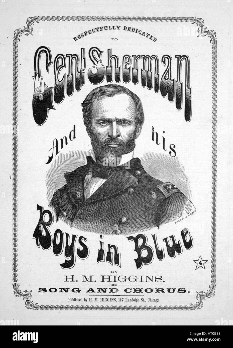 Sheet music cover image of the song 'Genl Sherman and His Boys in Blue