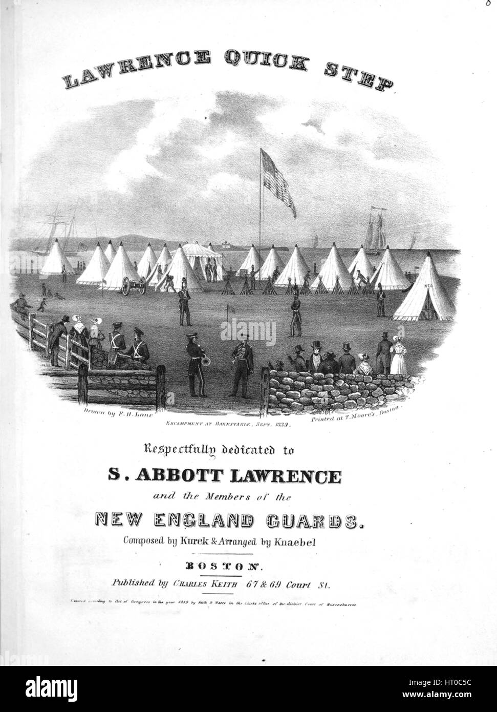 Sheet music cover image of the song 'Lawrence Quick Step', with