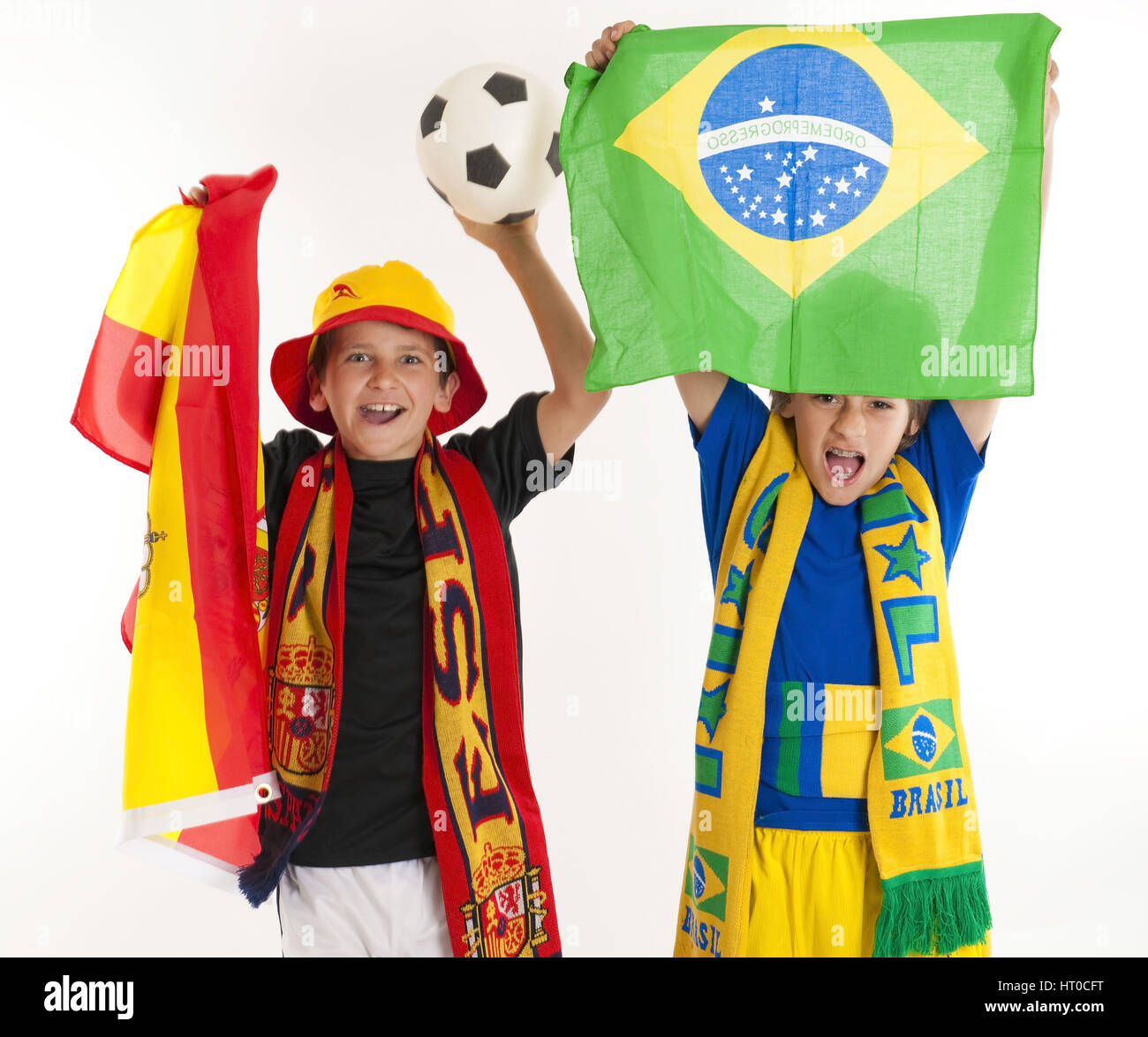 Fu?ballfans, Fu?ball-WM - soccer fans Stock Photo