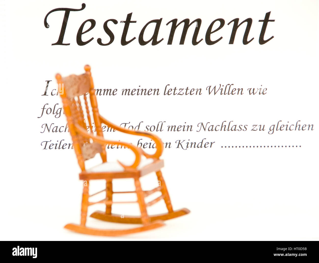 Symbolbild Testament - symbolic for testament Stock Photo