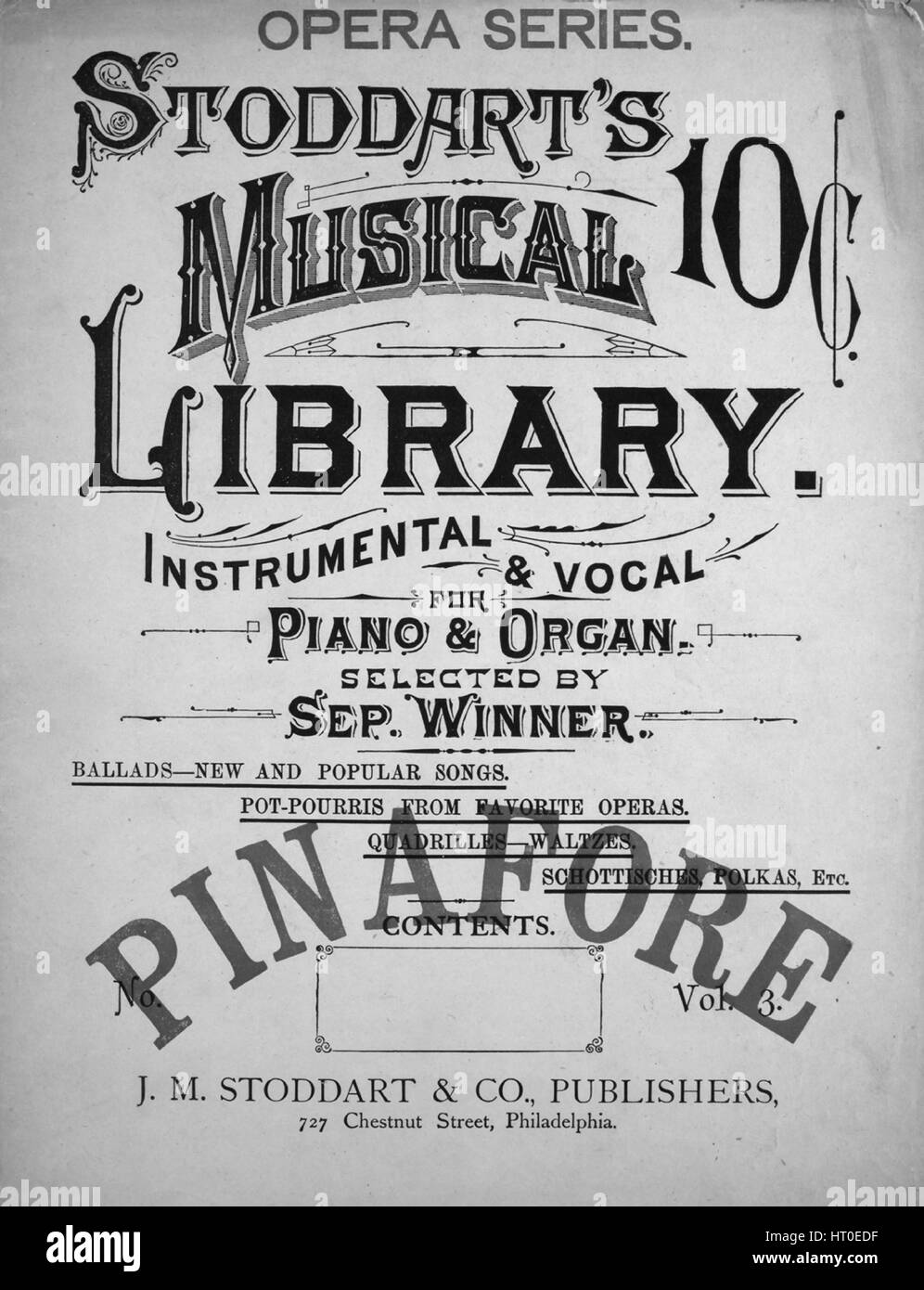 Sheet music cover image of the song 'Opera Series Stoddart's Musical