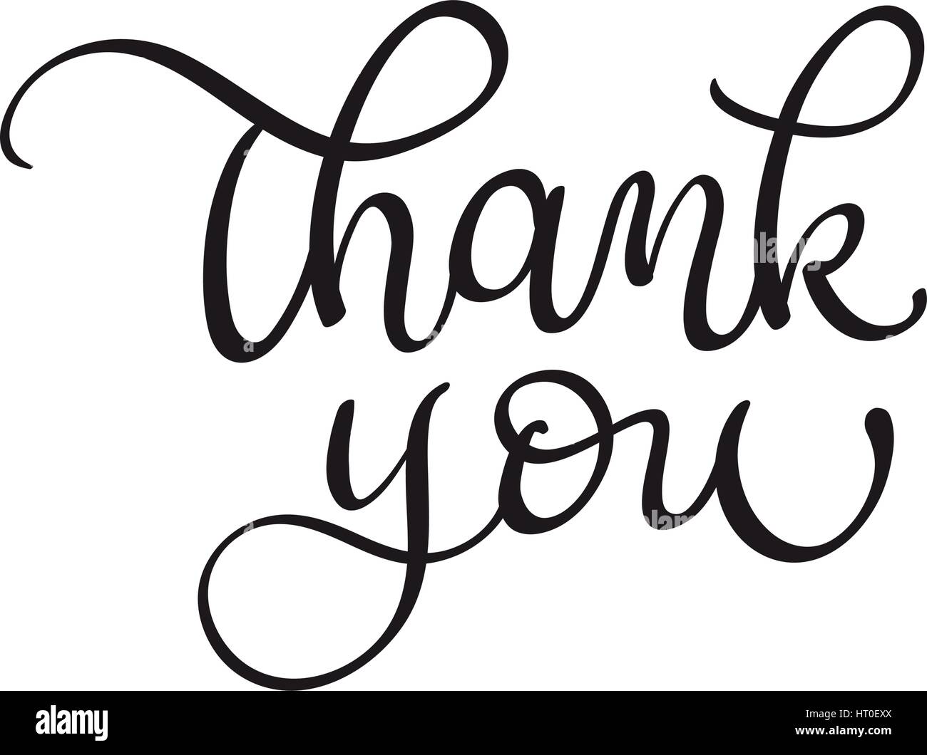 Thank you text on white background. Calligraphy lettering Vector ...