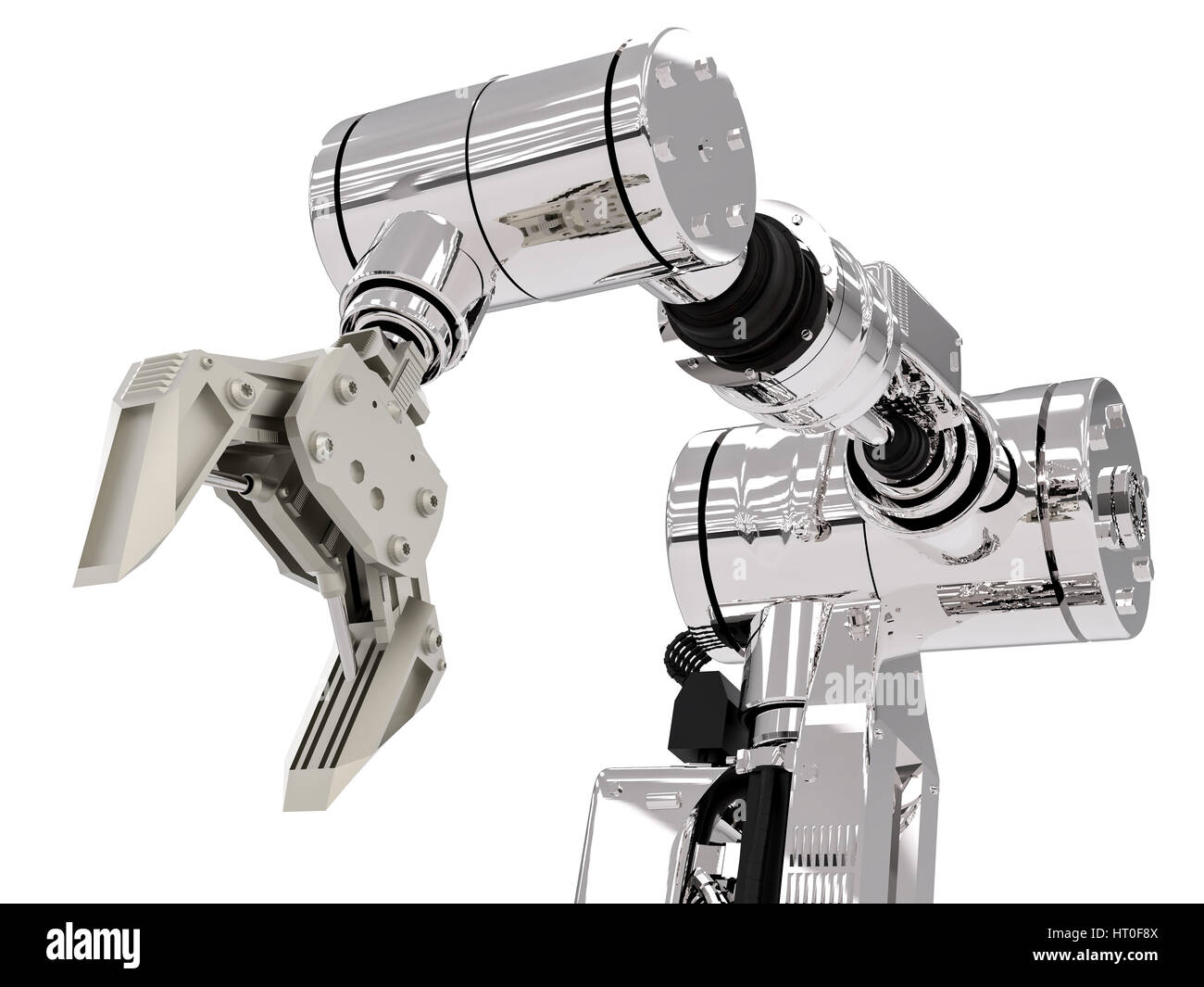 3d rendering robotic arm on white background Stock Photo - Alamy