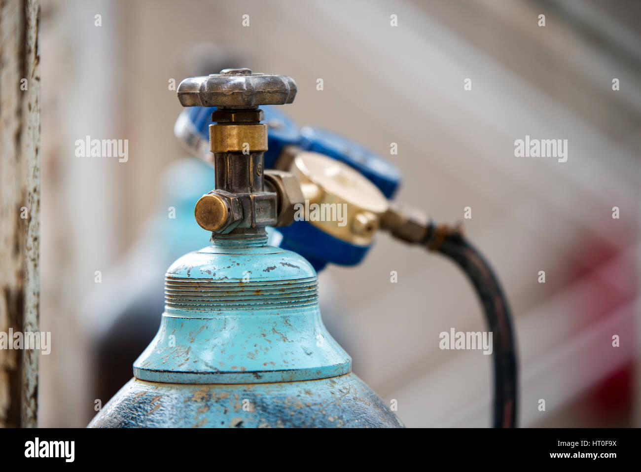 welding gas cylinder valve in construction site Stock Photo Alamy