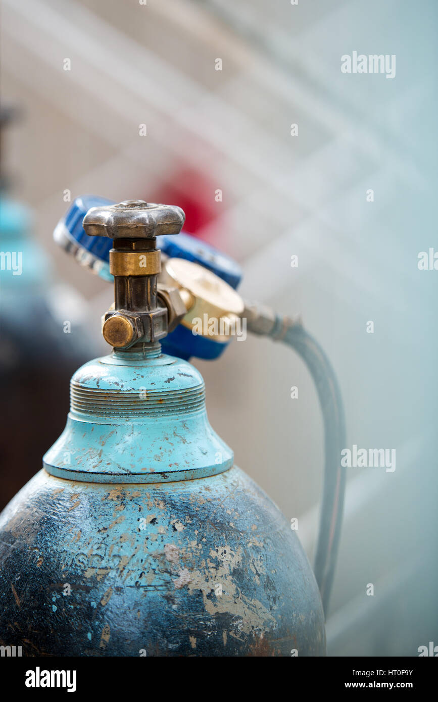 welding gas cylinder valve in construction site Stock Photo Alamy