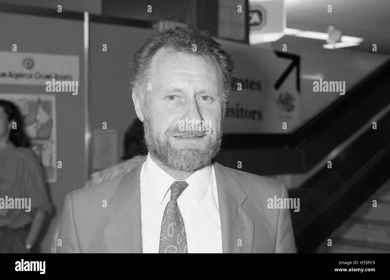 Dennis Canavan, Labour party Member of Parliament for Falkirk West, attends the party conference in Brighton, England on October 1, 1991. Stock Photo