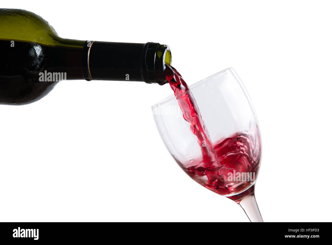 pour red wine in glass Stock Photo Alamy