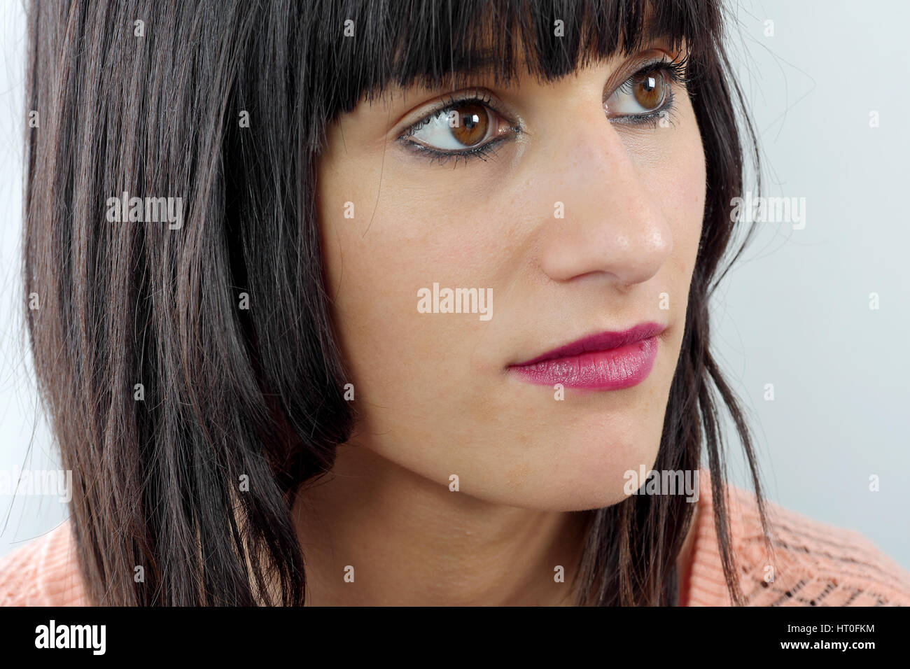 a beautiful young casual woman portrait Stock Photo - Alamy