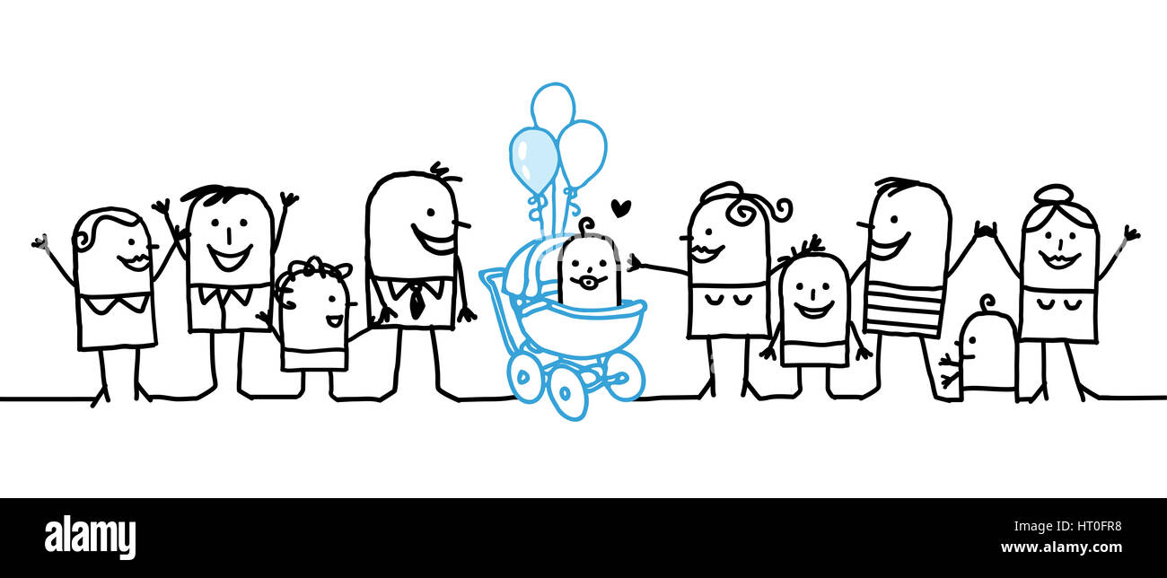 Cartoon people - New born baby Stock Photo - Alamy