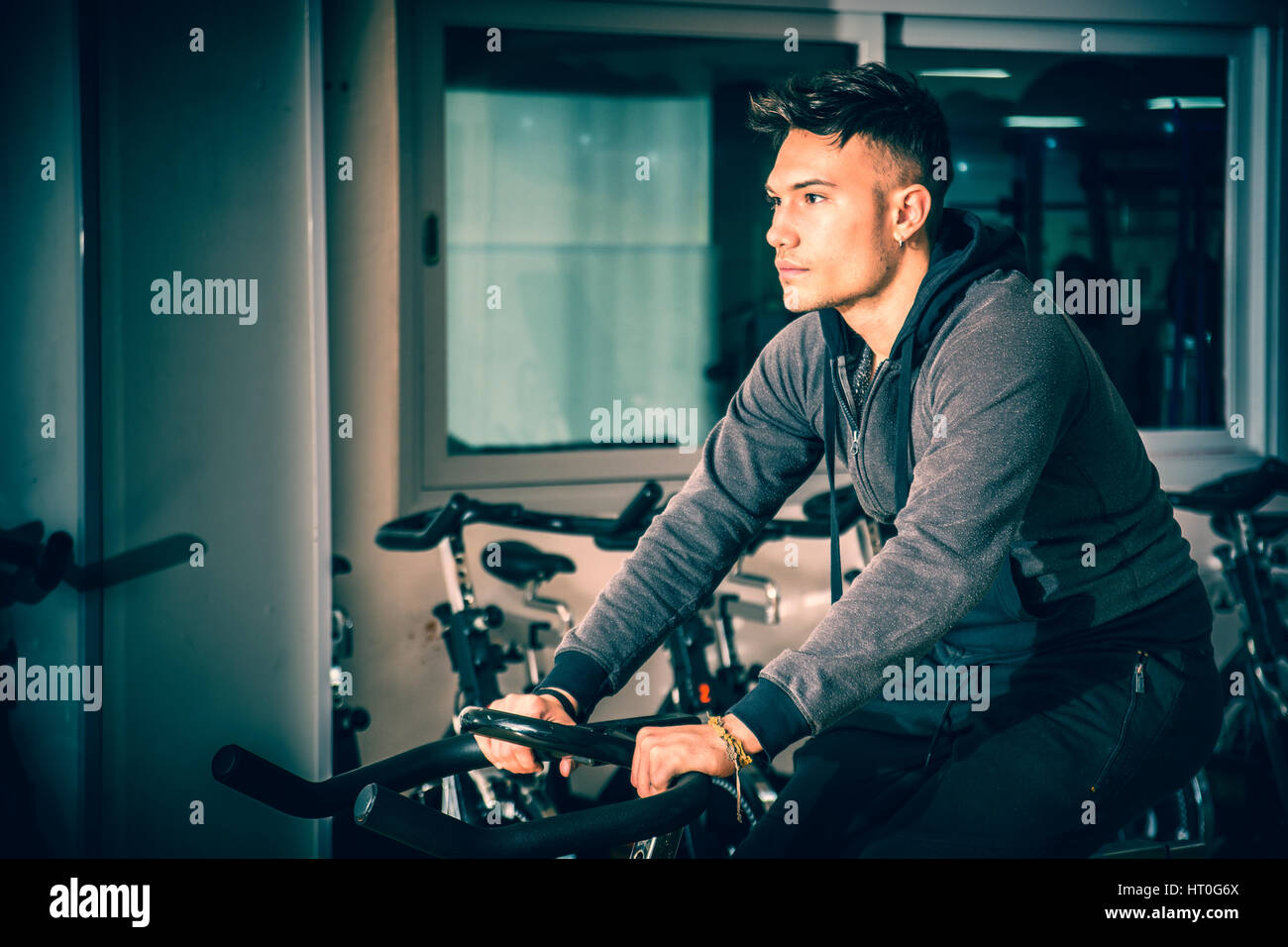 leaning spin bike