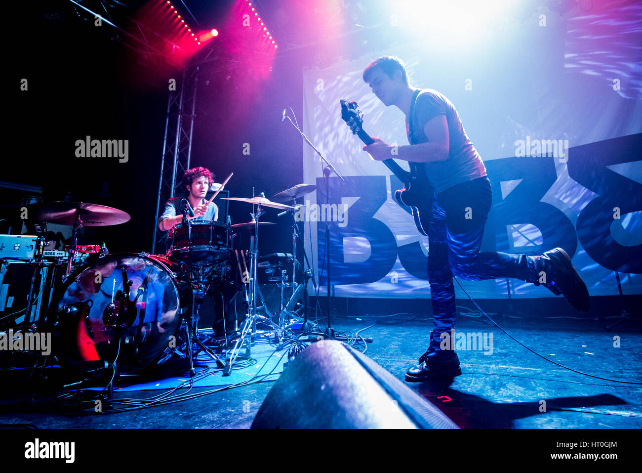 February 6, 2015: The Bud Spencer Blues Explosion band performing live at the Hiroshima Mon Amour Club in Torino.  Photo: Cronos/Alessandro Bosio Stock Photo