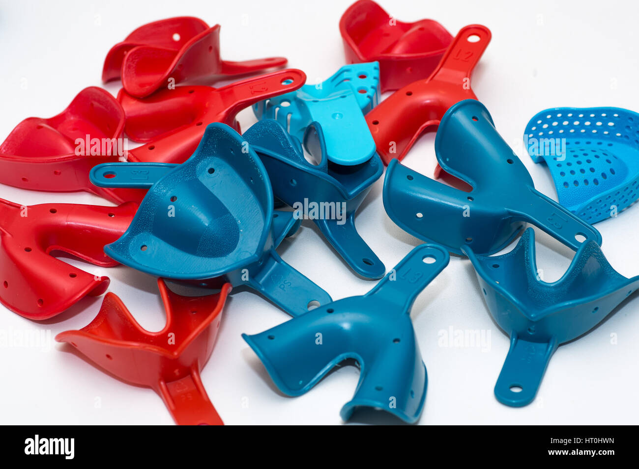 Dental plastic impression trays Stock Photo Alamy