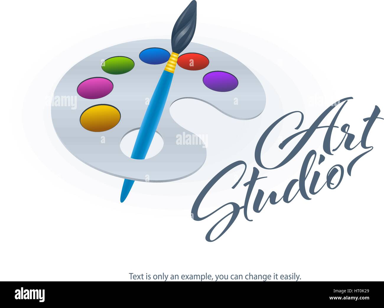 Paint brush and art palette design for painters, art studios and