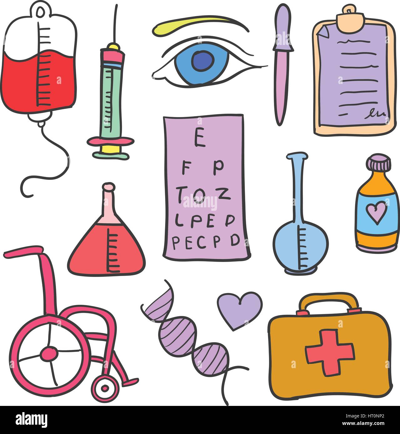 Medical Object Doodle of medical object vector collection stock Stock Vector Image ...