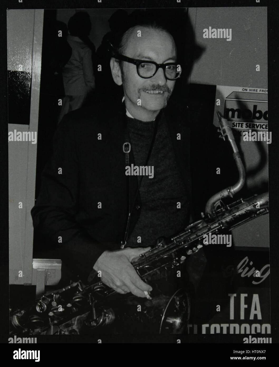 American baritone saxophonist Pepper Adams at the Newport Jazz Festival, Middlesbrough, July