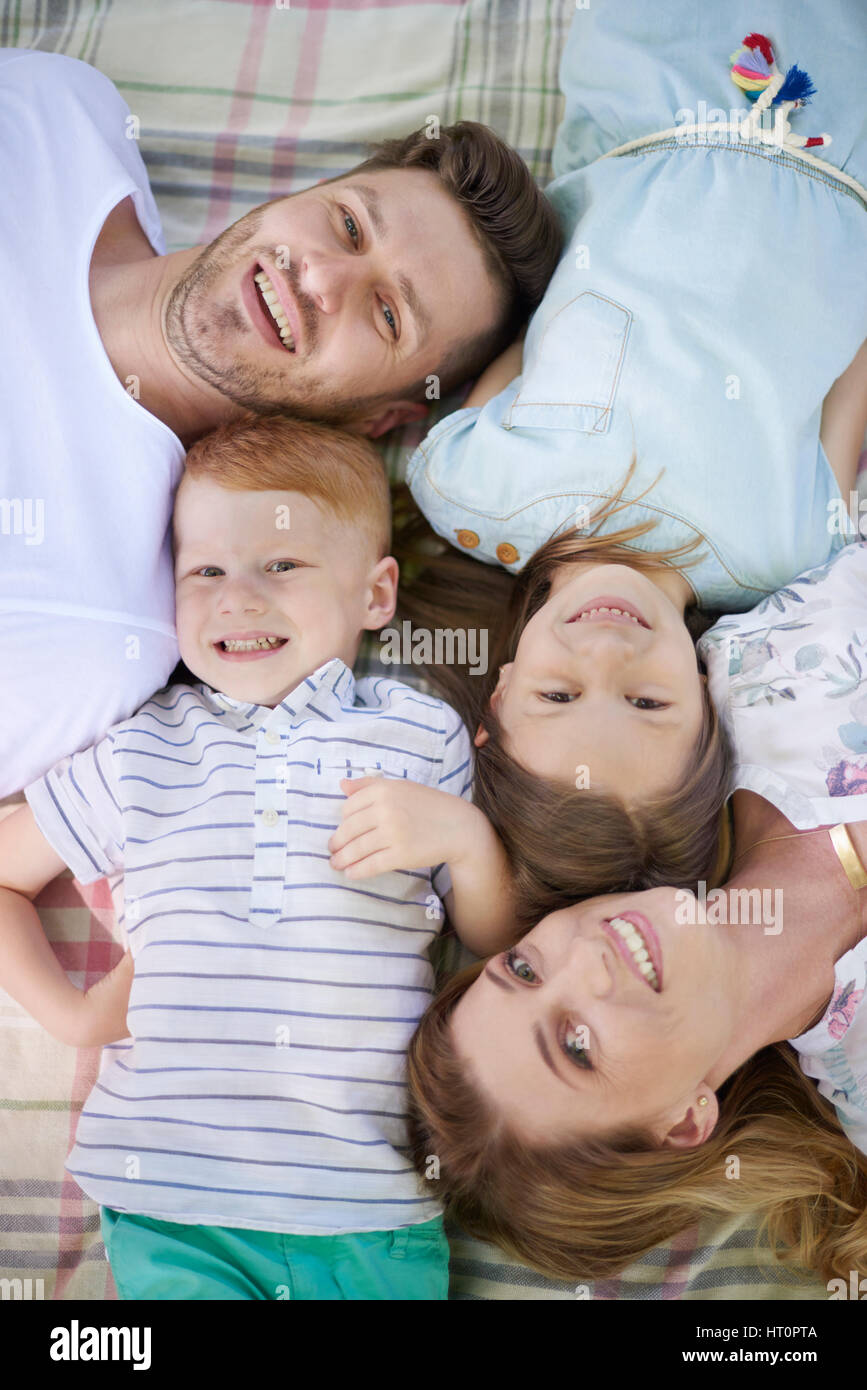 Our family enjoys spending time together Stock Photo
