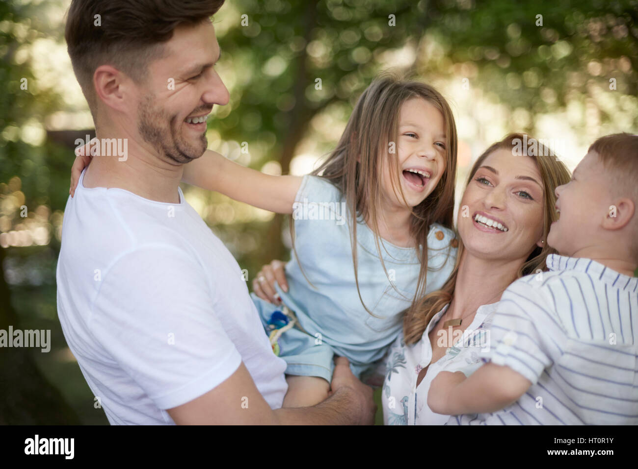 Funny time with whole family Stock Photo Alamy