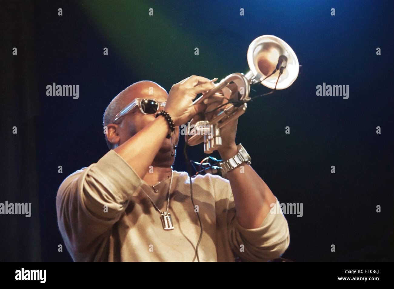 Terence Blanchard, Love Supreme Jazz Festival, Glynde Place, East Sussex, 2015.  Artist: Brian O'Connor. Stock Photo