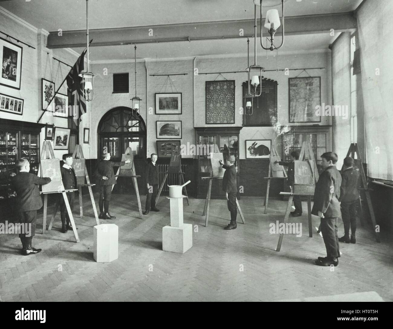 Object drawing art class, Alma Boys School, Bermondsey, London, 1908. Artist: Unknown. Stock Photo