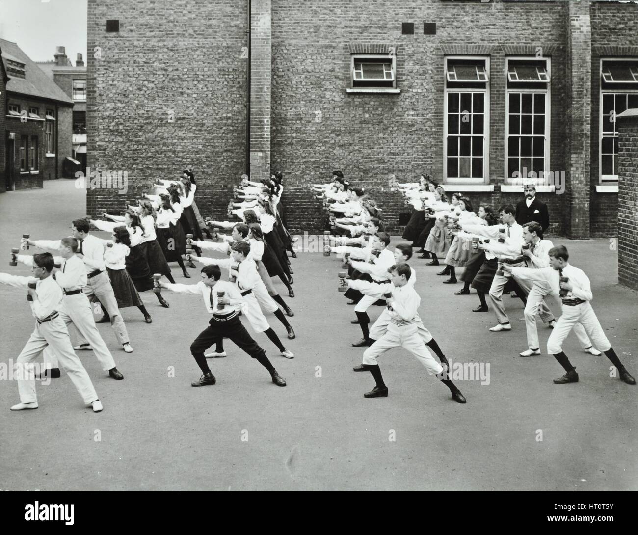 Exercise drill, Crawford Street School, Camberwell, London, 1906. Artist: Unknown. Stock Photo