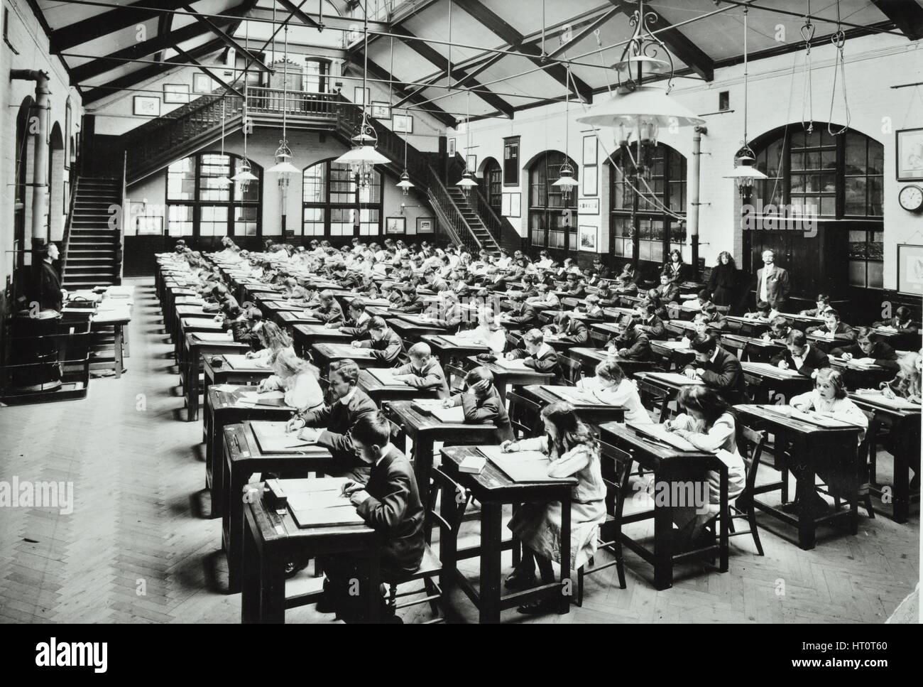 Sitting examinations, Crawford Street School, Camberwell, London, 1906. Artist: Unknown. Stock Photo