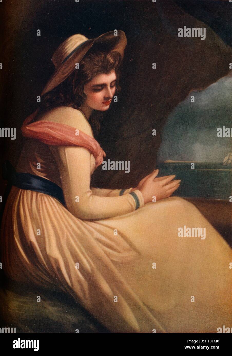 'Lady Hamilton as Ariadne', c18th century. Artist: Henry T Greenhead. Stock Photo