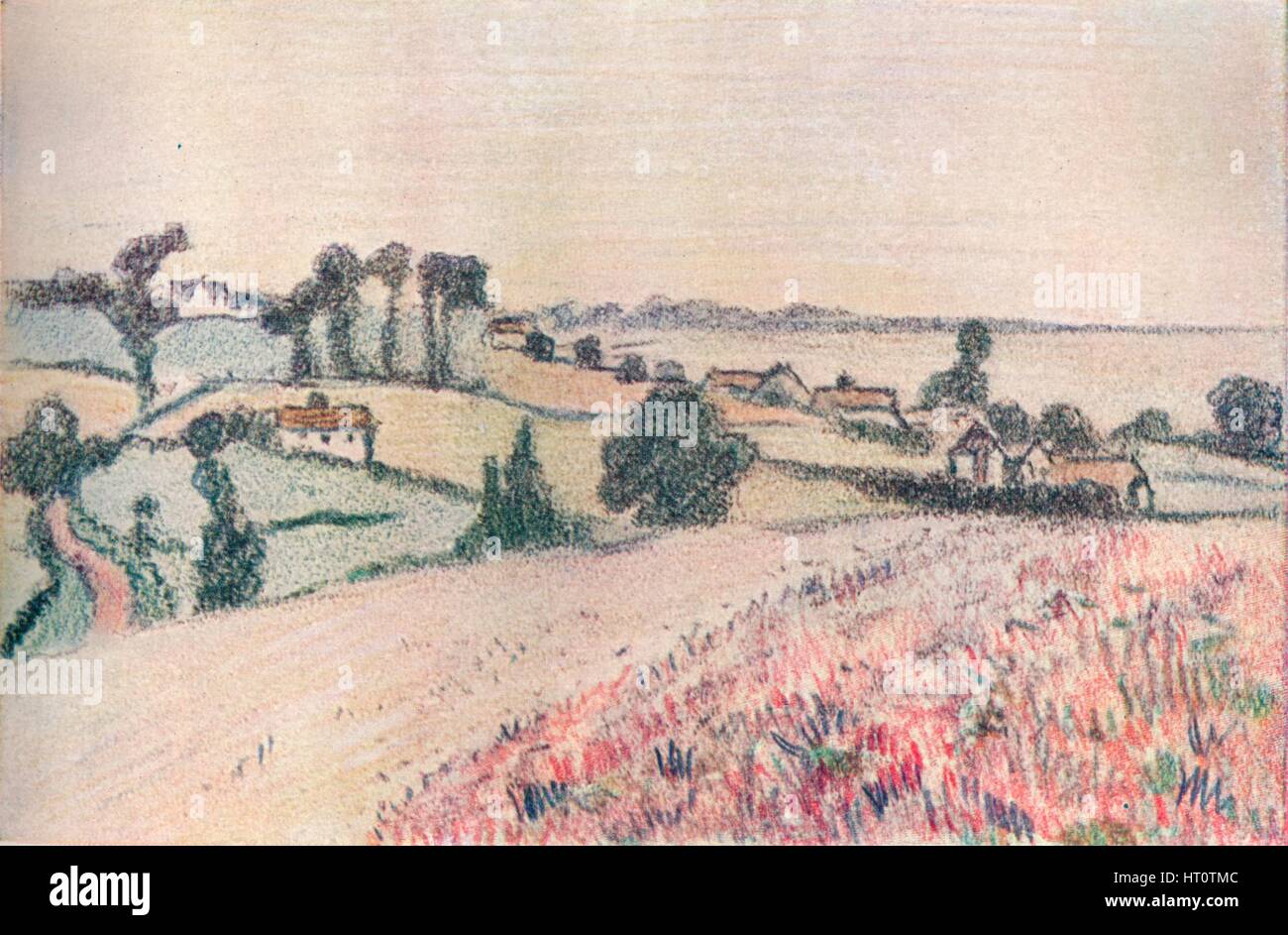'From a drawing in coloured chalks by Lucien Pissarro', c20th century. Artist: Lucien Pissaro. Stock Photo
