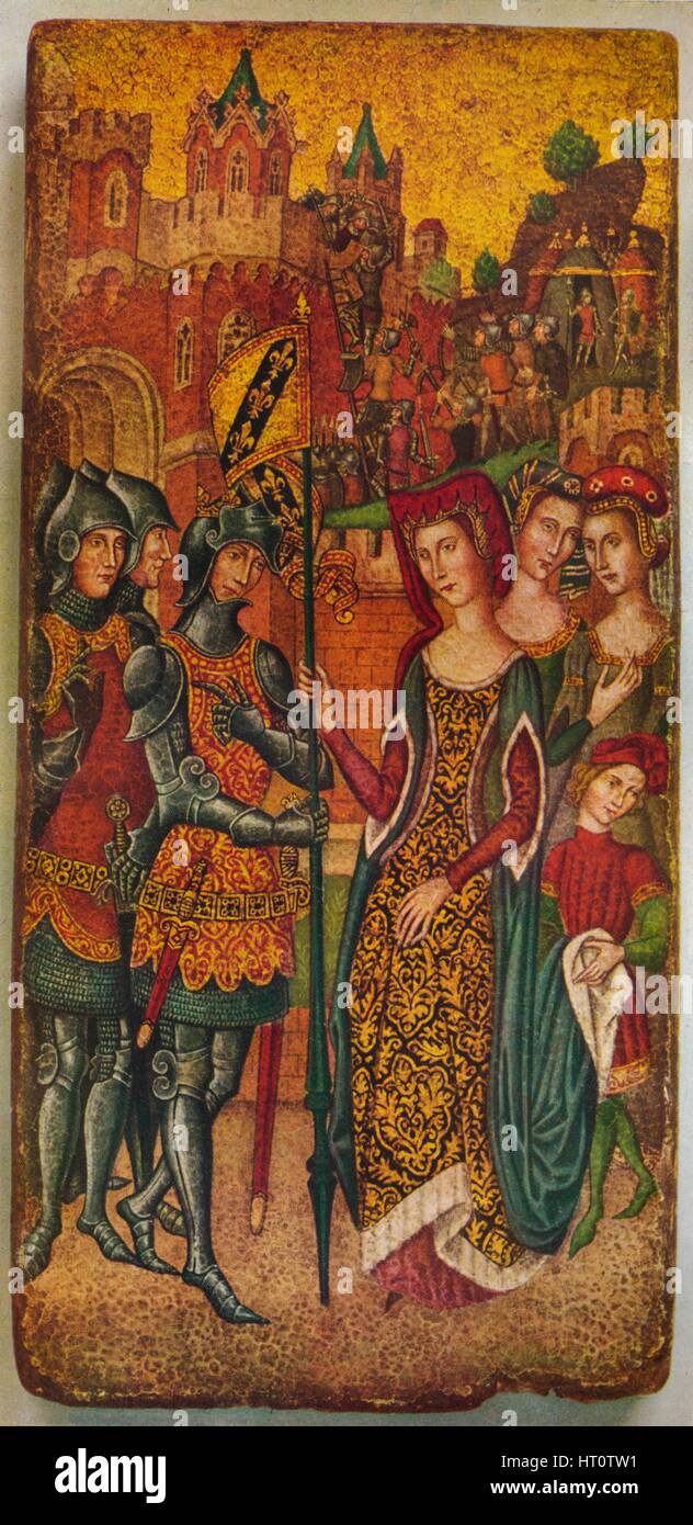 'An unrecorded French Primitive: Charles VII & Agnes Sorel: ascribed to Jean Mirail Artist: Jean Miraillet. Stock Photo