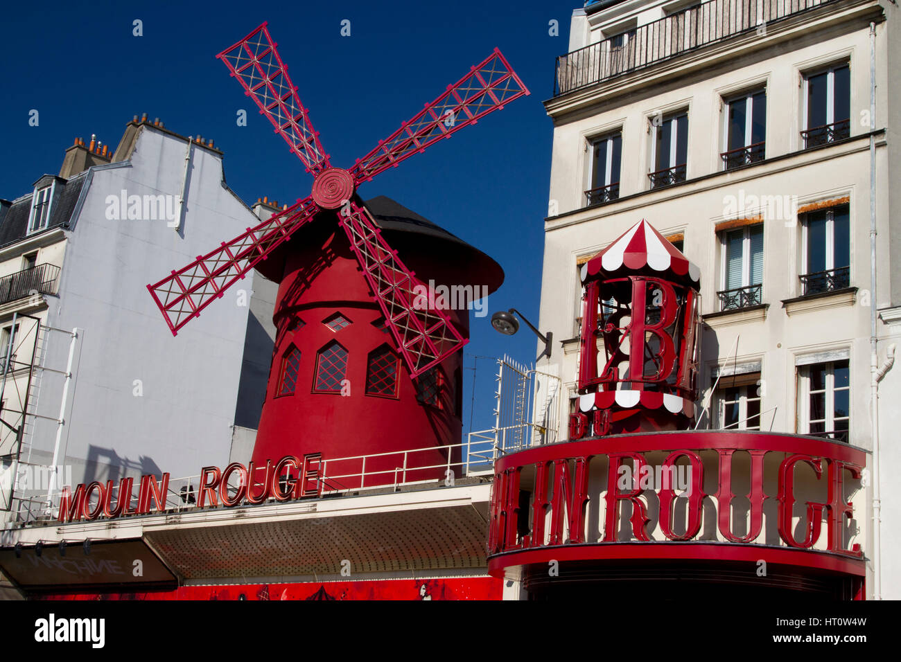 cabaret 'Moulin Rouge' (Red Windmill). Pigalle. Montmartre. Paris, France, Europe. Stock Photo