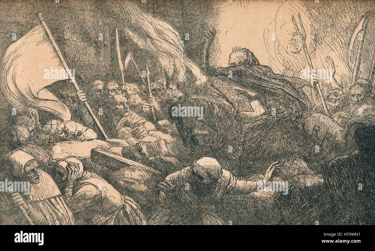 'The Triumph of Death, The Proclamation', c1885. Artist: Alphonse Legros. Stock Photo