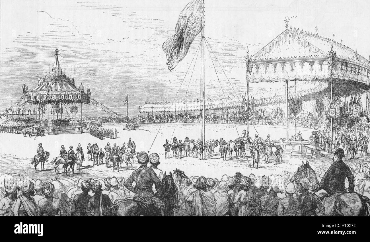 The Imperial Durbar at Delhi, India, on 1 January 1877 (1908). Artist: Unknown.