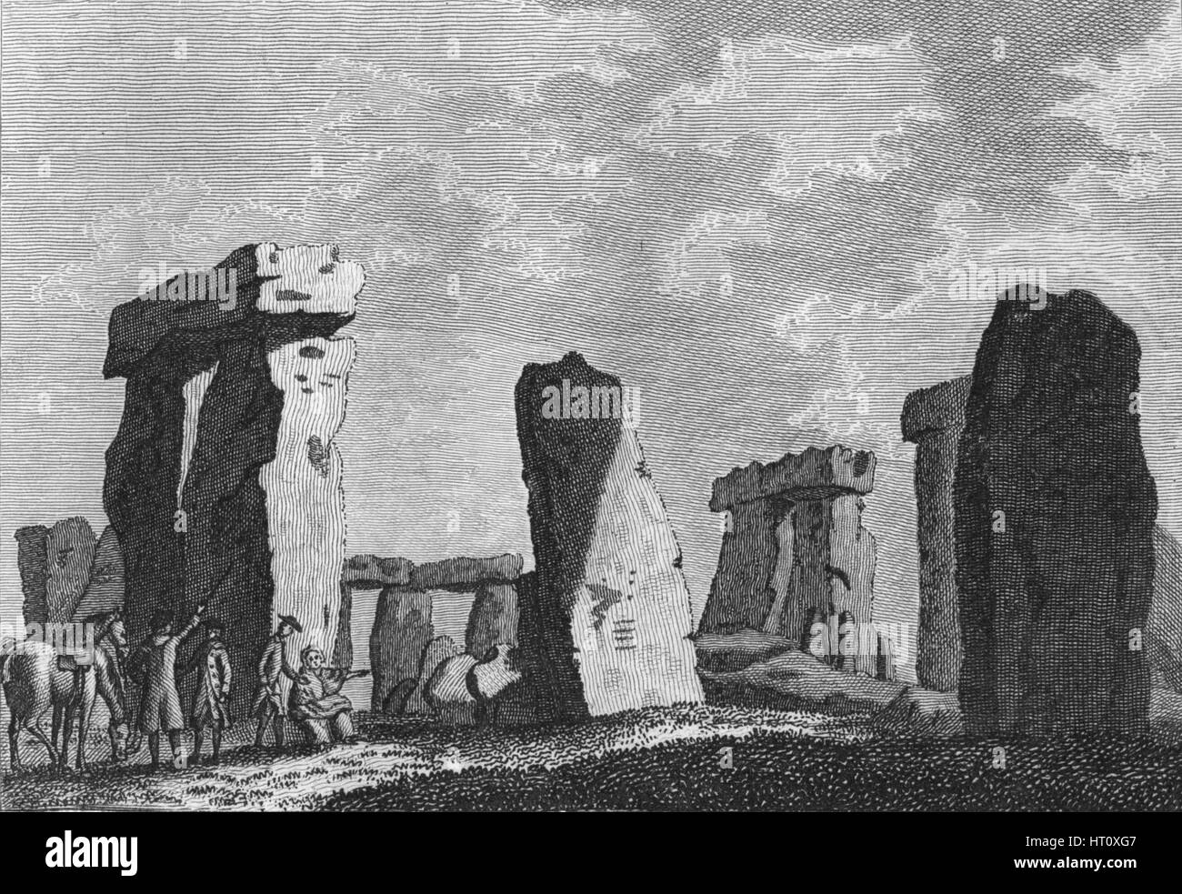 Engraving of the stonehenge Black and White Stock Photos & Images - Alamy