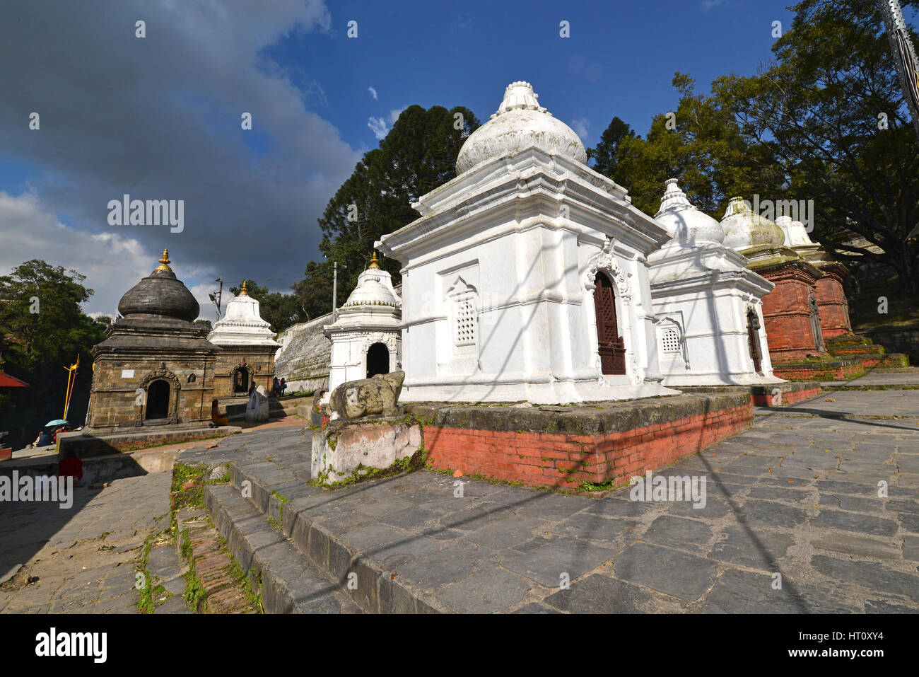 PASHUPATINATH - OCTOBER 10: Ancient Hindu temple, now collapsed after the earthquake that hit Nepal on April 25, 2015. On October 10, 2013 in Pashupat Stock Photo