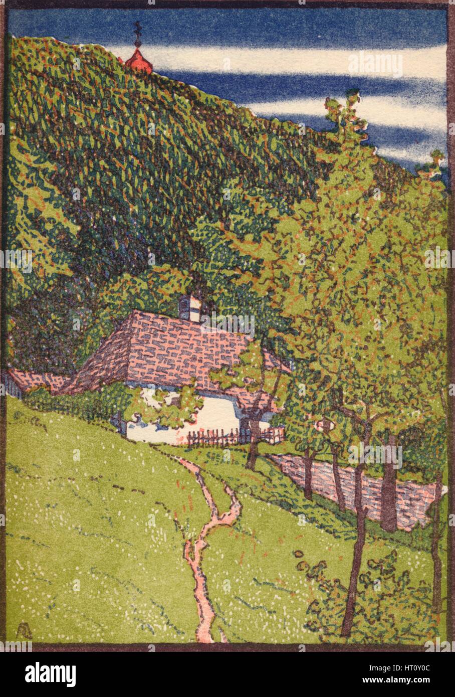 'A coloured wood engraving', c1910. Artist: Rudolf Junk. Stock Photo