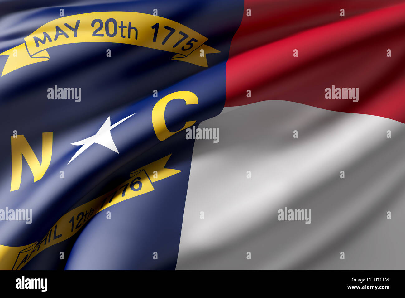 3d rendering of a North Carolina State flag waving Stock Photo - Alamy