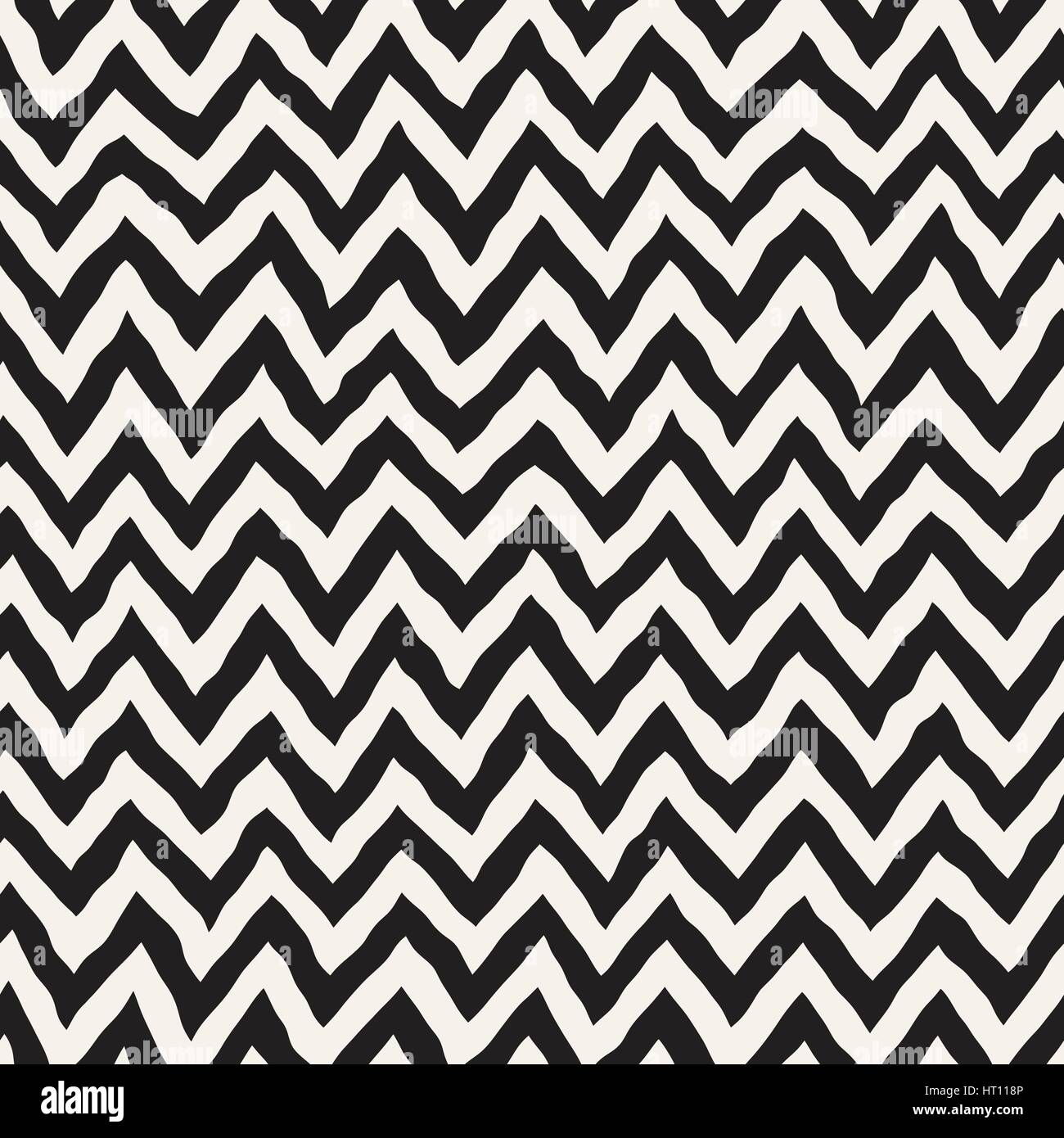 Seamless Wavy Hand Drawn Stripes Pattern. Abstract Repeating Vector ...