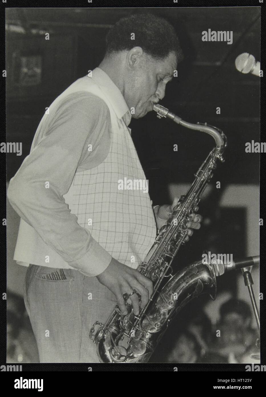 Saxophonist Dexter Gordon playing at Ronnie Scott's Jazz Club, London