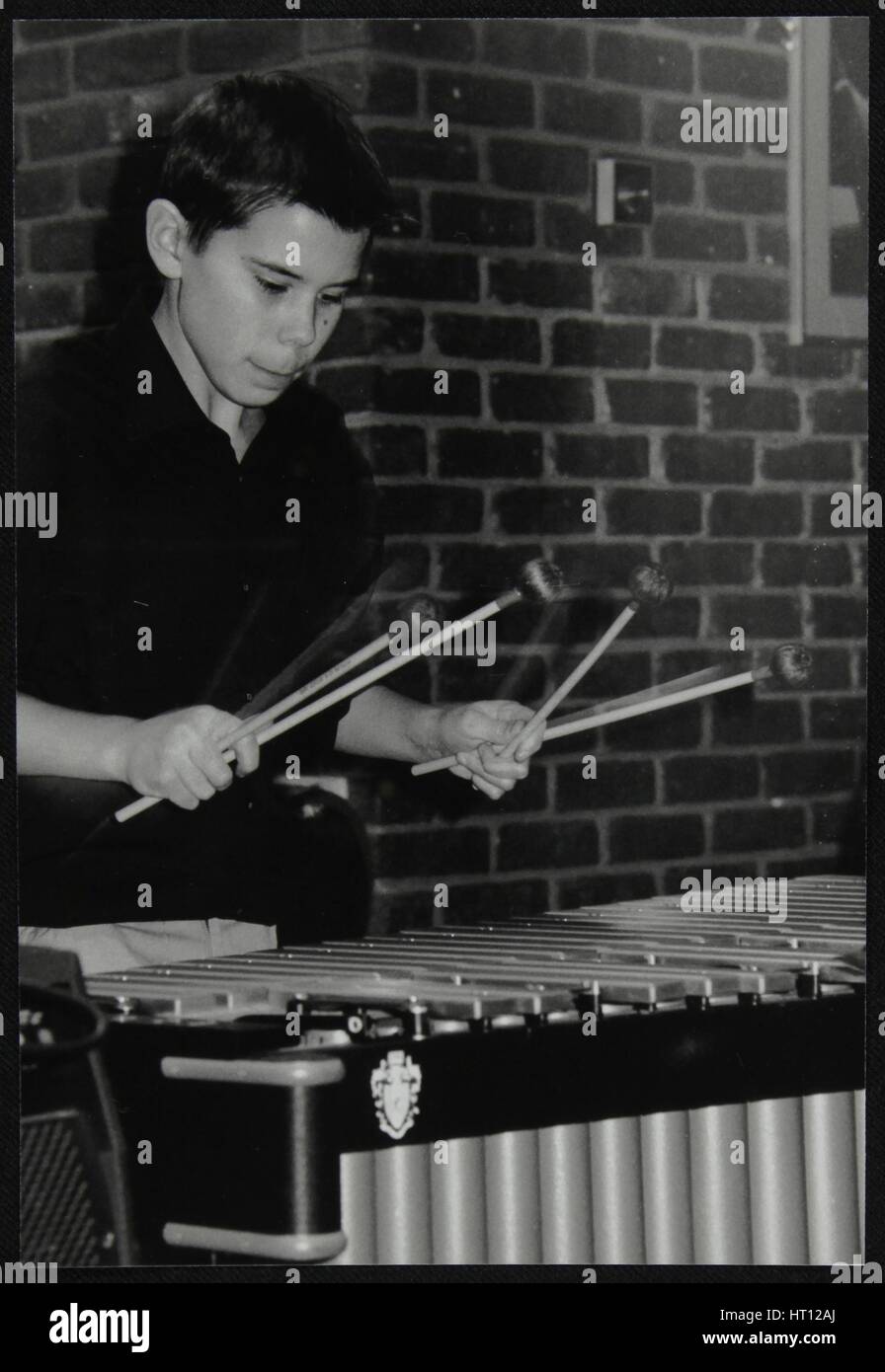 Lewis Wright playing the vibraphone at The Fairway, Welwyn Garden City, Hertfordshire, 2003. Artist: Denis Williams Stock Photo