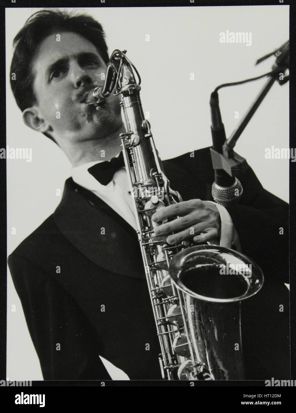 Tenor saxophonist Scott Hamilton playing at Knebworth, Hertfordshire